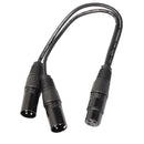 2Pack XLR Y-Splitter Cable, 3Pin Female Plug To 2 Male Microphone Cable 1ft