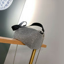 Rhinestone Women Messenger Bag Chain Party Clutch Shoulder Handbag (White)