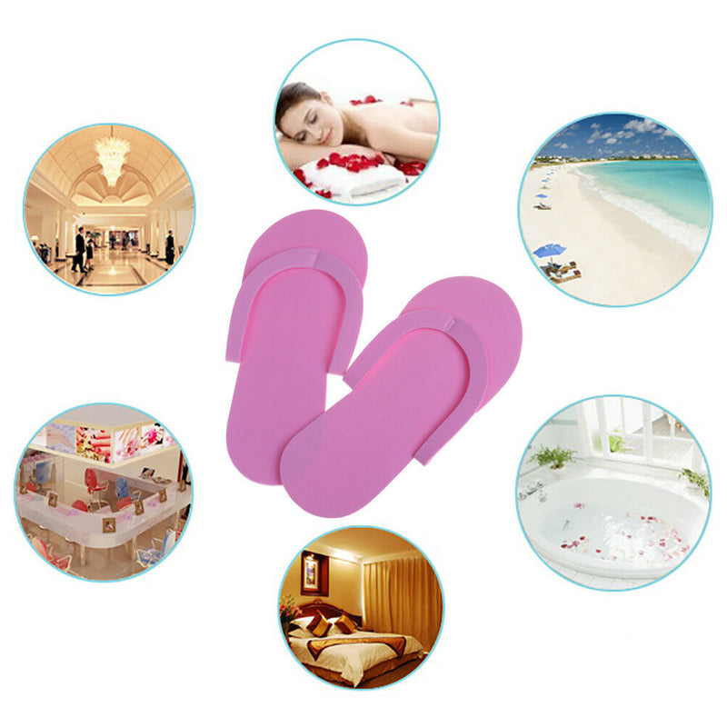 Fashion 12 Pair Disposable Foam Slippers High Quality Foam Pedicure Slipp RGBX