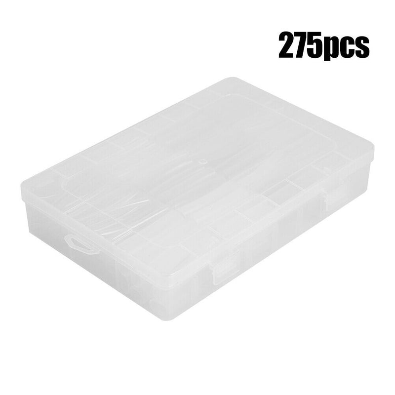 275pcs 2:1 Clear Heat Shrink Tube Electrical Wrap Wire Sleeve Tubing Set A