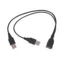 20CM USB 2.0 A Splitter Y 1 Female to 2 Male Data Charge Cable Extension Cord ME