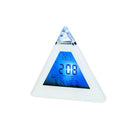 LED Pyramid 7 Colour Changing Digital Clock with Date Alarm & Temperature