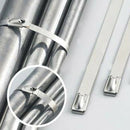 100PCS 4.6x150mm Stainless Steel Exhaust Wrap Coated Locking Cable Zip Ties