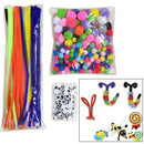 Kids Art Pipe Cleaners Handmade Pompoms Assortment Craft Supplies Set