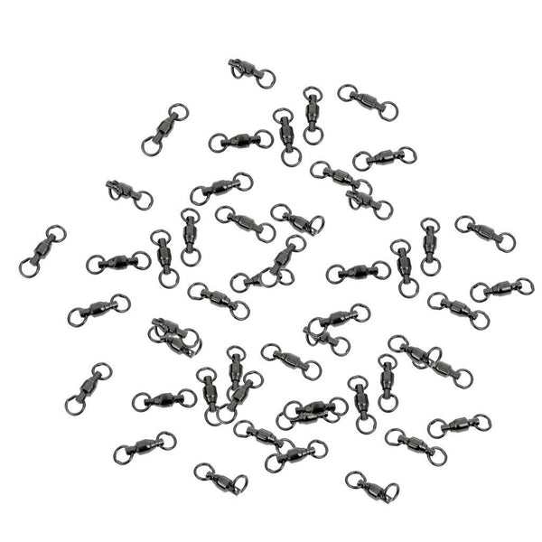 50 Pieces Ball Bearing Swivels Heavy Duty Rings Fishing Swivels Snaps 3#