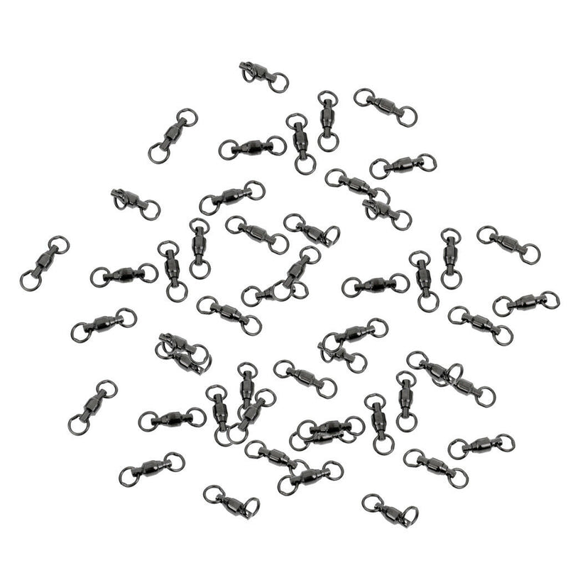 50 Pieces Ball Bearing Swivels Heavy Duty Rings Fishing Swivels Snaps 3#