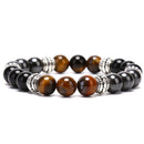Natural Stone Bead Bracelet Tiger Eye Magic Hematite Obsidian Bangle Women3C