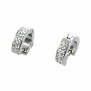 Stainless Steel Crystal Rhinestone Huggie Hoop Earrings 0.55x0.16"