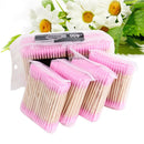 400PCS Double Head Cotton Buds Swab Tip Sticks Wooden Q-tips Applicato  MGJ