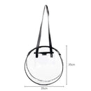 Summer Beach Round Transparent Women Handbag Tote Shopping Bags (Black)