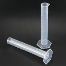 2pcs 50ml Transparent Plastic Graduated Cylinder Lab Measuring Cup