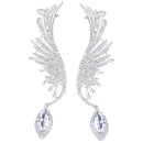 Feather Fashion Popular Luxury Iregular Geometry Earring Zirconia Pave Earr