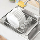 Stainless Steel Sink Dish Drainer, Vegetable Fruit Storage Basket, with