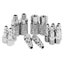 14pcs Air Line Hose Compressor Fitting 1/4 Inch Bsp Metal Connectors Couple