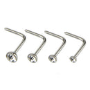 14Pcs/Set-Stainless Steel Hinged Segment Nose Ring Bone Studs Hoop Body-Pierc Bj