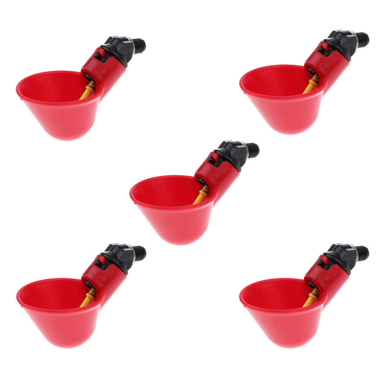 10x Plastic Water Feeder Cups Poultry Pigeon Chicken Duck Drink Bowls Red