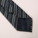 New Classic Striped Black White JACQUARD WOVEN Silk Men's Tie Necktie