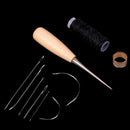 Leather Sewing Needles Stitching Awl Needle Set Thread Thimble Hand Sewi JR