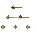 6pcs Large  Pins With Square Pad Vinatge 6.6cm Hair Grips Slides Clips