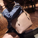 4pcs/set Solid Color Totes Women Leather Shoulder Card Bags Clutch (Pink)