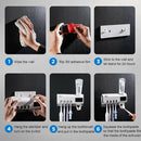 Smart UV SterilizationToothbrush Holder Dispenser USB Solar-panel