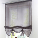 Solid Gray Roman Curtains Sheer Window Shade Blinds (Rod Pocket 120x155cm)