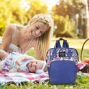 Printing Mommy Travel Backpacks Big Maternity Nappy Top-handle Bags (Blue) A