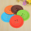 5 Pcs Cup Cushion Holder Cute Colorful Silicone Button Coaster Drink Placem