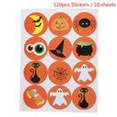 120pcs Halloween Sealing Stickers Pumpkin Ghost Witch Labels DIY Gift Stick T â„–[