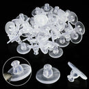 100PCS Clear Rubber Earring Backs Sleeves Holder Stopper Soft Silicone Rubber