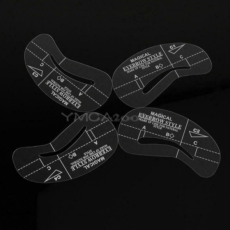 New 24 Styles Eyebrow Grooming Stencil Kit Template Make Up Shaping Beaut NIC