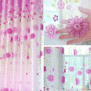 200x100cm Fuchsia Daisy Pattern Voile Tab Top Curtain Window Drapes Valances