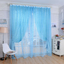 Rose Pattern Tulle Window Divider Voile Drape