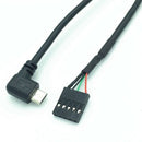 (2-Pack) 50CM 90 Degree Right Angle Micro-USB Male to 5 Pin Motherboard Fem