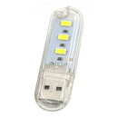 Mini Pocket USB LED Night Light 3 LEDs 5V Bulb Lamp for Reading Warm White