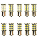 10x Car Auto RV Trailer 1156 BA15S 5050 27 SMD LED Light Backup Lamp Warm White