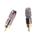 Set of 2 Copper RCA Phono Male Plug Solder Connector Audio Adapter Audio Plug AV