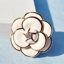 Enamel Camellia Flowers Channel Jewelry Brooches Broaches For Women Sweater
