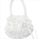 Wedding Ceremony Party Love Case Satin Bowknot Rose Flower Girl Basket BDAUBX
