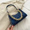 Casual Printed Women Handbag Totes PU Chain Underarm Shoulder Bags (Blue) A#S