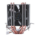 1X(LANSHUO 4 Heat Pipe 4 Wire Without Light Single Fan Cpu Fan Radiator Coo