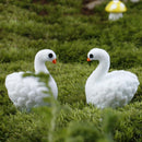 2PCs DIY Aquarium White Swan Figures Decor Fish Tank Ornaments Garden Statu Gw