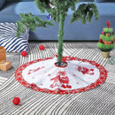 Christmas Tree Skirts Snowflake Elk Ornaments for Home Holiday Party Decor A