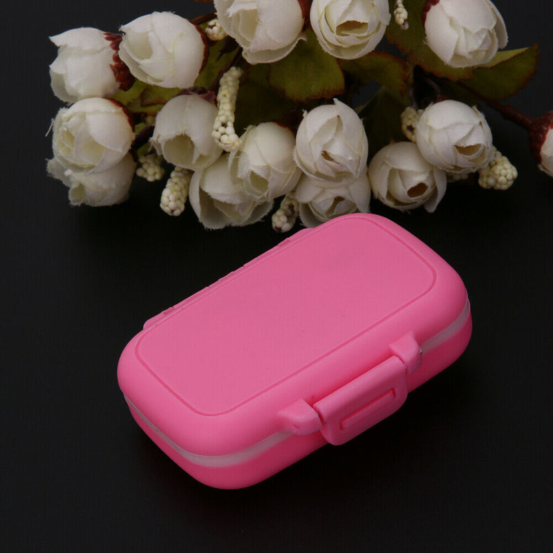 3 Grids Portable Pill Box Medicine Jewelry Storage Case Container(Pink)