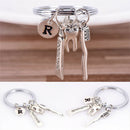 Dentist Key Ring Toothpaste Tooth Toothbrush Dental Hygienist Initial Chain AULJ