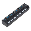 7 Ports 5Gbps USB 3.0 HUB High Speed Multi USB Splitter Power Expander (US) A