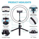 10'' LED Ring Light with Mini Tripod Phone Holder With Tripod and Remote