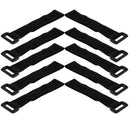 10x Reusable Nylon  Strap Cable Tie Wire Rope with Buckle Black