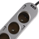 WF-0306 12V/24V In-Car USB Charger Triple Sockets Ciga-rette Lighter w/ Switch