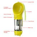 Multi-function Portable Pet Water Bottle Small Dogs Drinking Bowl (Yellow) A